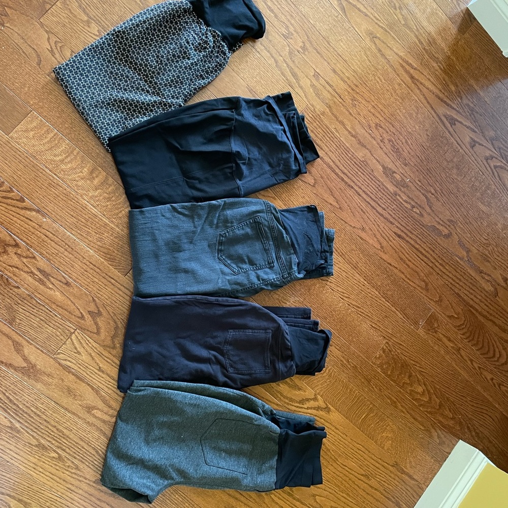 5 pairs of maternity pants with full panel XL